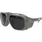 Bouton Optical 250-44-0G30 – Flip-Up Safety Glasses with Gray Shade 3.0 IR Outer Lens, Gray/Orange Frame, and Anti-Scratch Coating