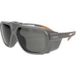Bouton Optical 250-44-0G50 – Flip-Up Safety Glasses with Gray Shade 5.0 IR Outer Lens, Gray/Orange Frame, and Anti-Scratch Coating