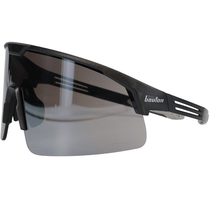 Bouton Optical 250-41-0005 – Enhanced Coverage Half-Frame Safety Glasses, with Black Frame, Silver Mirror Plus Lens, and Anti-Scratch Coating