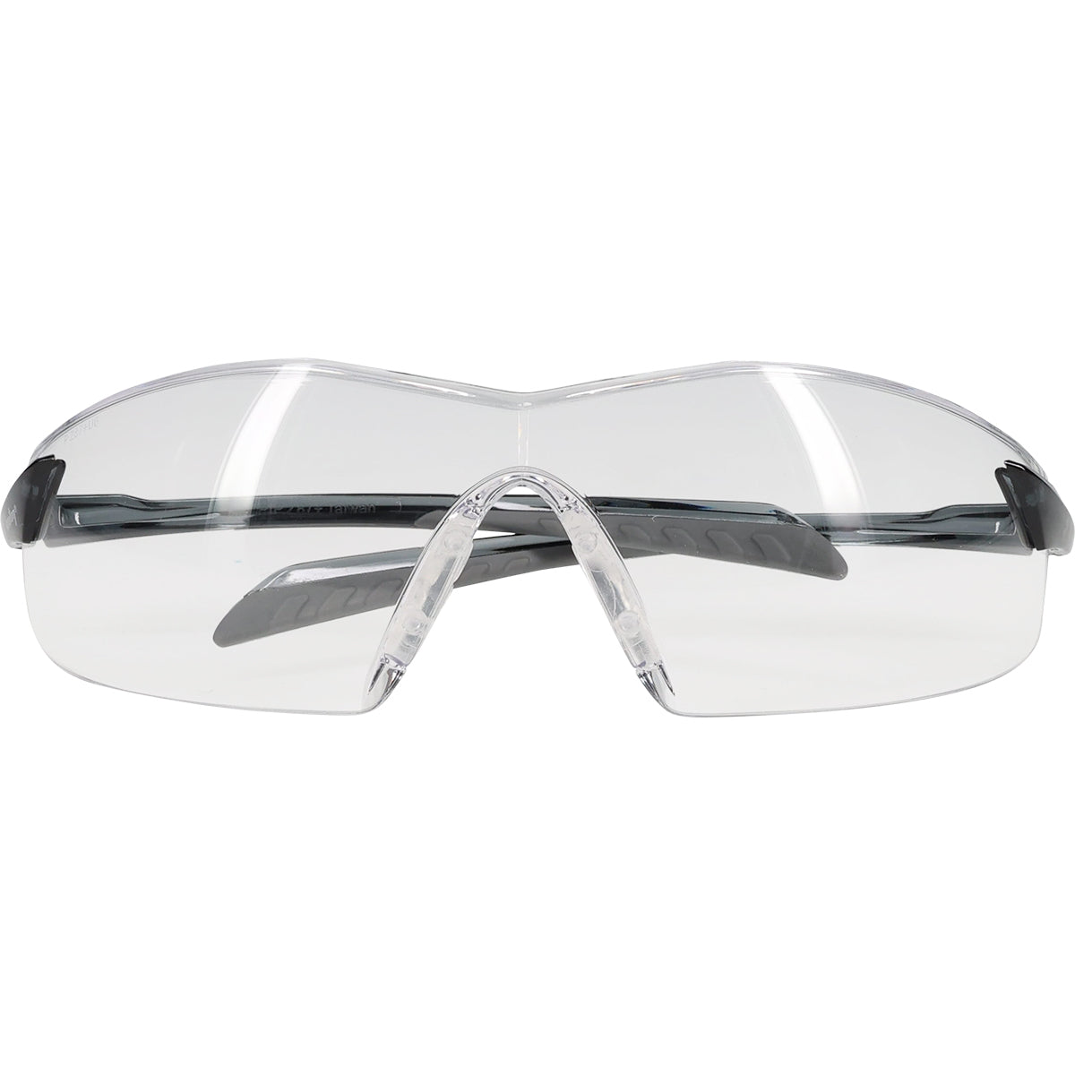 Radar™: Rimless Safety Glasses with Gray Temple, Clear Lens