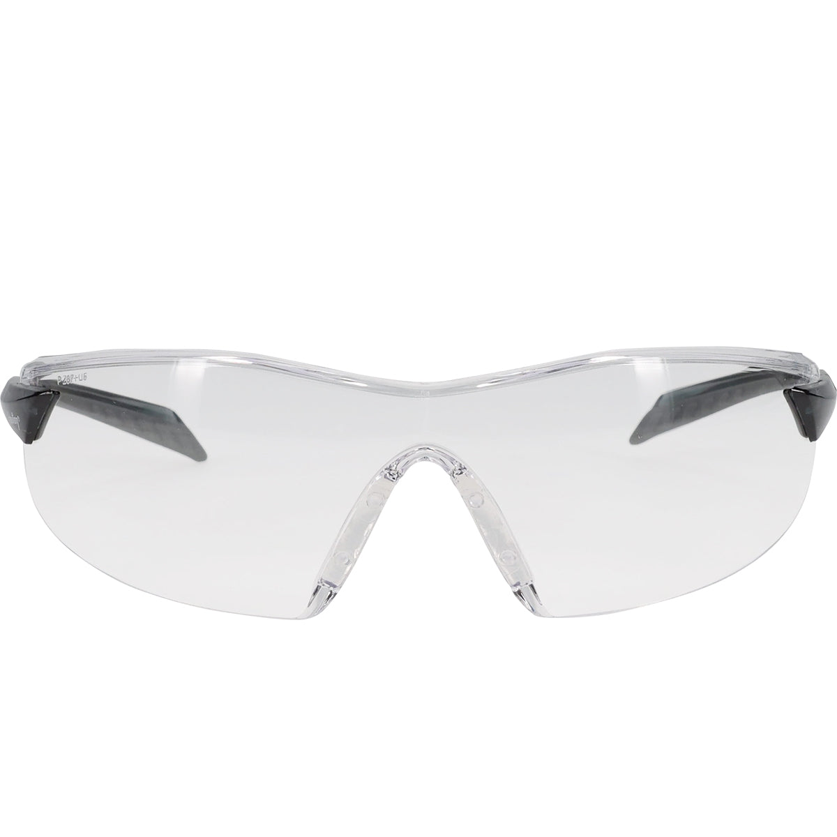 Radar™: Rimless Safety Glasses with Gray Temple, Clear Lens