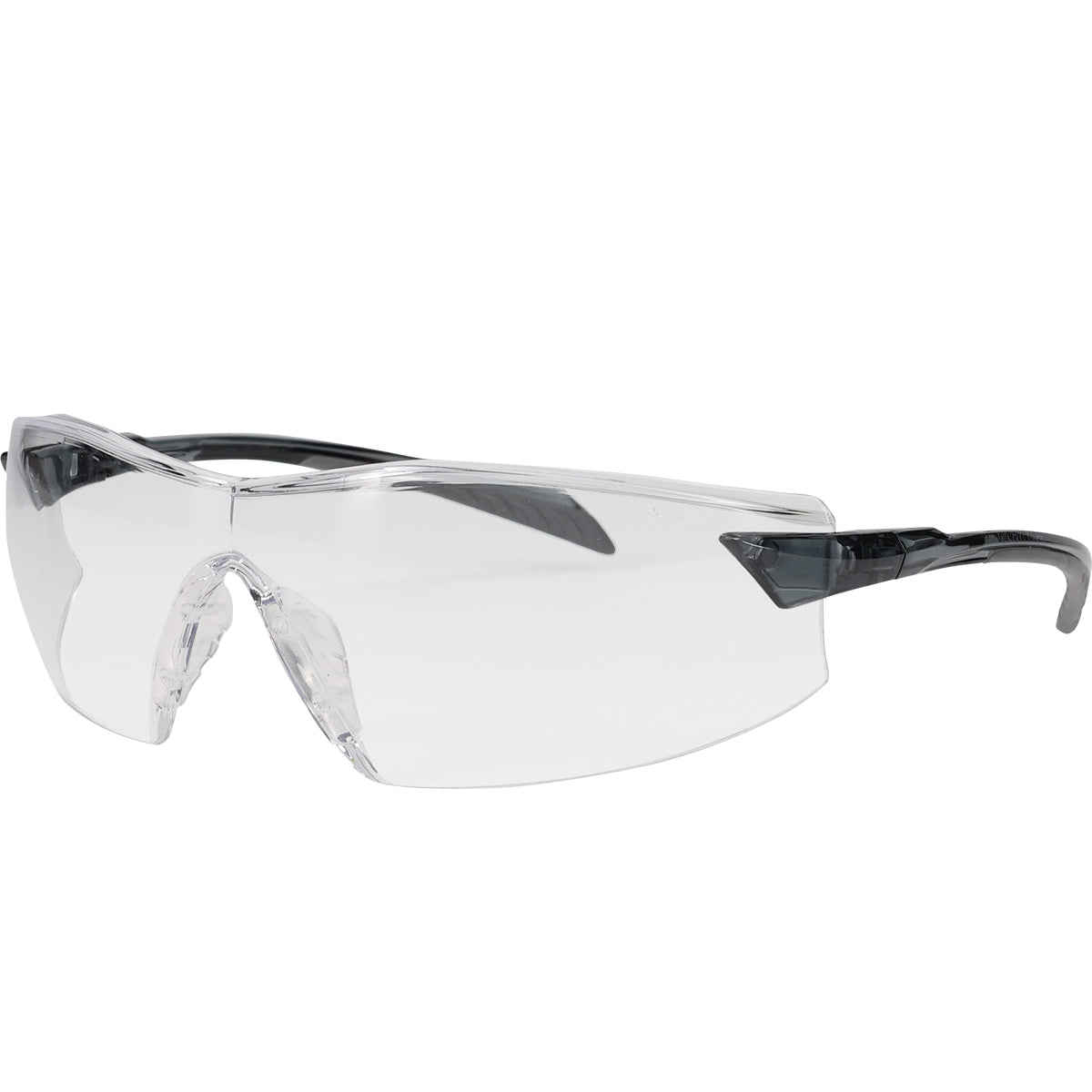 Radar™: Rimless Safety Glasses with Gray Temple, Clear Lens