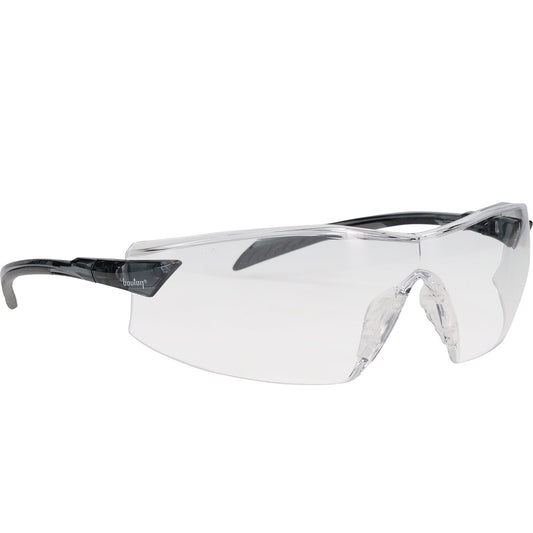 Radar™: Rimless Safety Glasses with Gray Temple, Clear Lens
