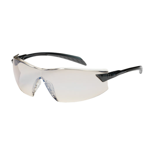 Radar™: Rimless Safety Glasses with Gray Temple, I/O Blue Lens and Anti-Scratch / Anti-Fog Coating