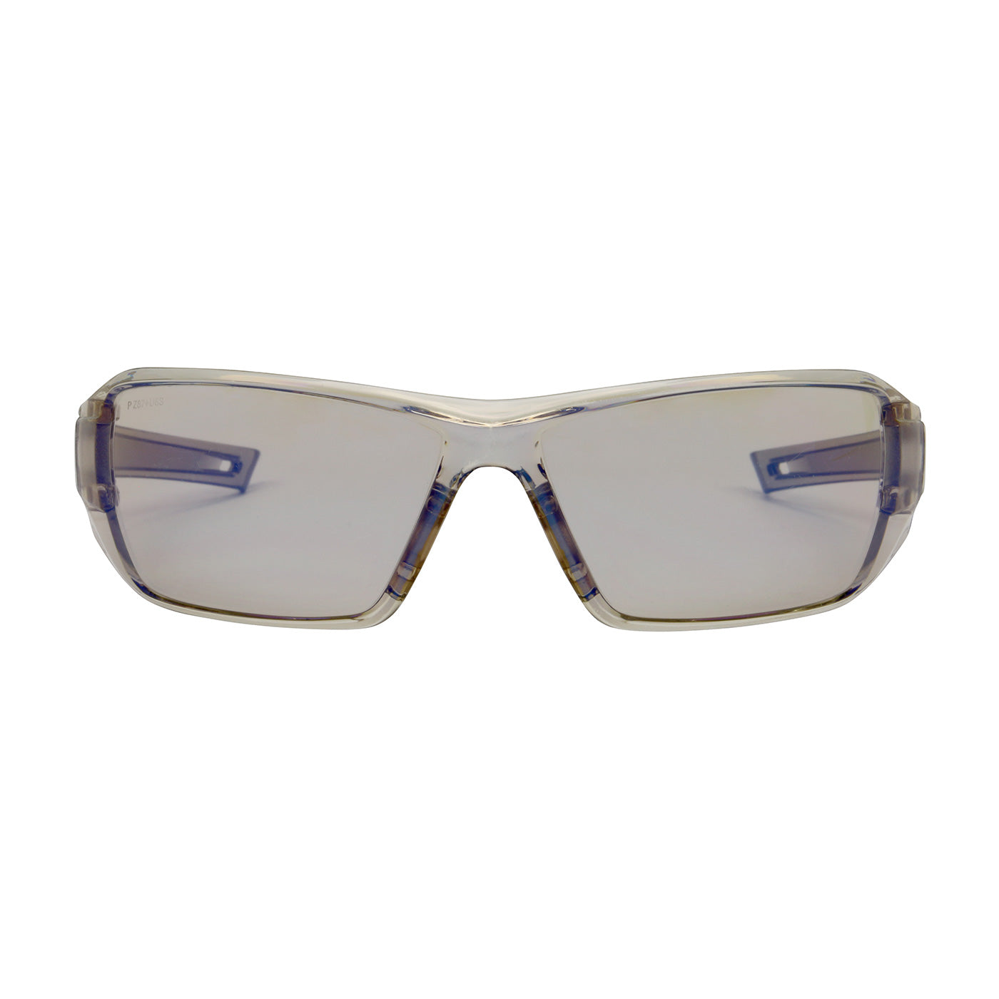 Captain™ Rimless Safety Glasses with Clear Temple, I/O Blue Lens and Anti-Scratch / Anti-Fog Coating