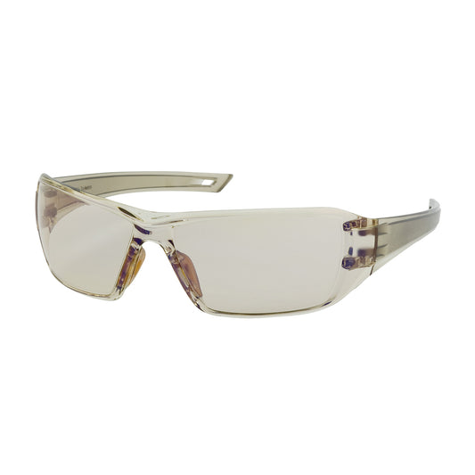 Captain™ Rimless Safety Glasses with Clear Temple, I/O Blue Lens and Anti-Scratch / Anti-Fog Coating