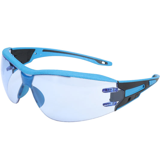 Captain™: Metal Detectable Rimless Safety Glasses with Light Blue Lens and Anti-Scratch / Fogless® 3Sixty™ Coating