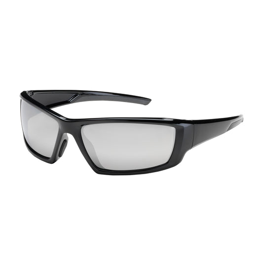 Sunburst™ Full Frame Safety Glasses with Black Frame, Silver Mirror Plus Lens and Anti-Scratch / Anti-Reflective Coating
