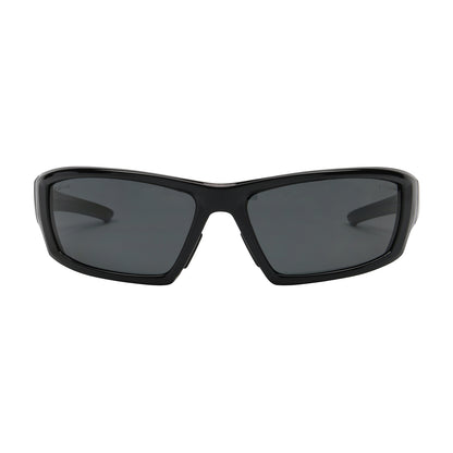 Sunburst™ Full Frame Safety Glasses with Black Frame, Polarized Gray Lens and Anti-Scratch / Anti-Fog Coating