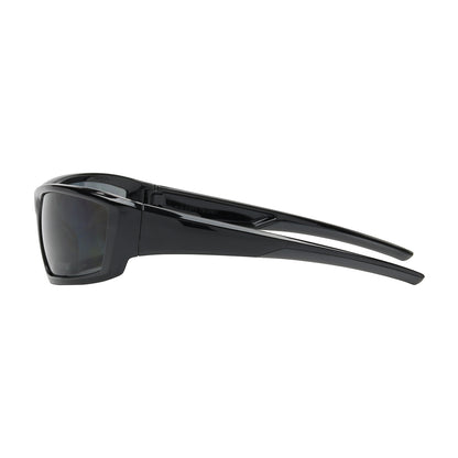 Sunburst™ Full Frame Safety Glasses with Black Frame, Polarized Gray Lens and Anti-Scratch / Anti-Fog Coating