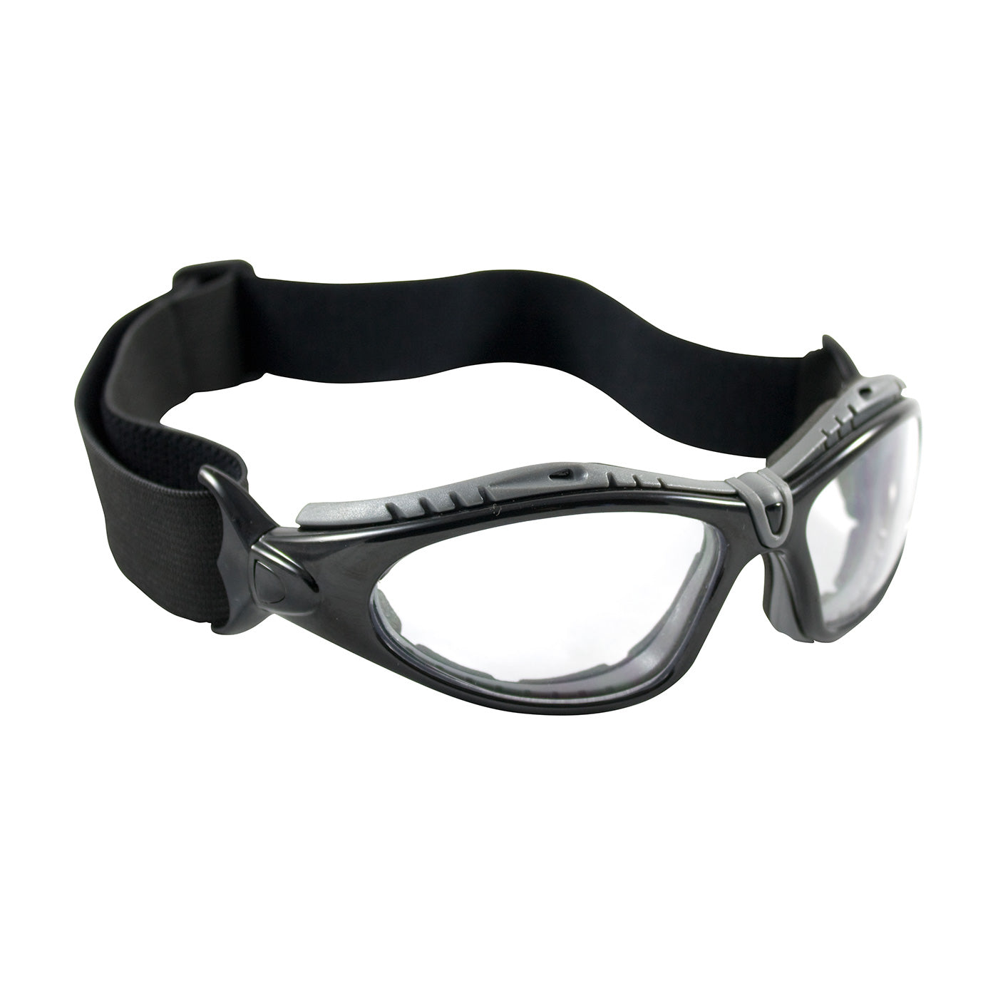 Fuselage™ Full Frame Safety Glasses with Black Frame, Foam Padding, Clear Lens and Anti-Scratch / Anti-Fog Coating