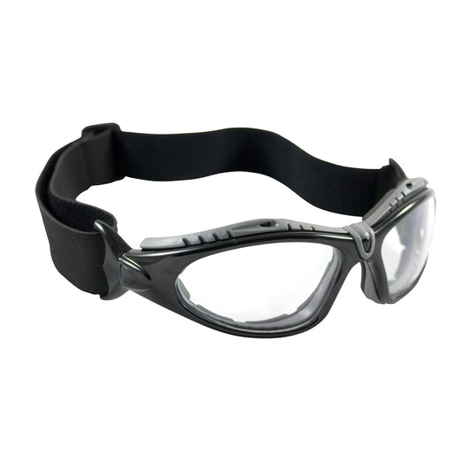 Fuselage™: Full Frame Safety Glasses with Black Frame, Foam Padding, Clear Lens and Anti-Scratch / FogLess® 3Sixty™ Coating