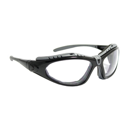 Fuselage™ Full Frame Safety Glasses with Black Frame, Foam Padding, Clear Lens and Anti-Scratch / Anti-Fog Coating
