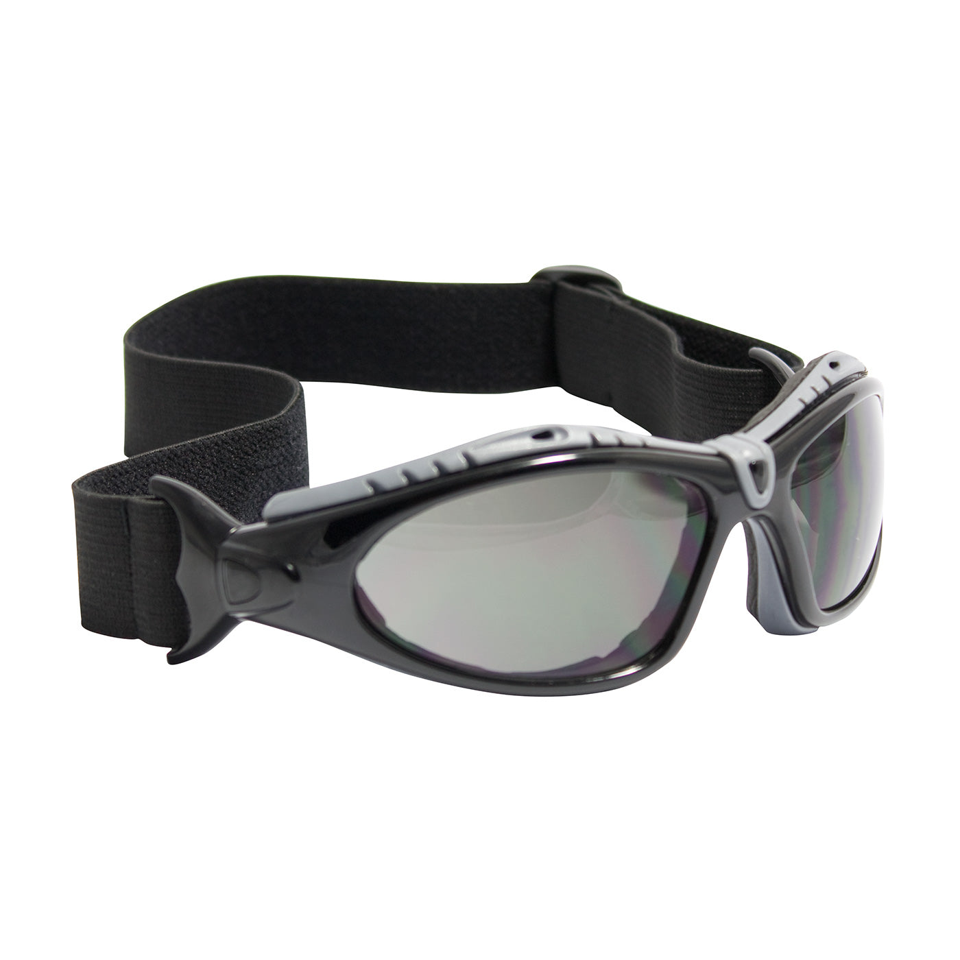 Fuselage™: Full Frame Safety Glasses with Black Frame, Foam Padding, Gray Lens and Anti-Scratch / Anti-Fog Coating