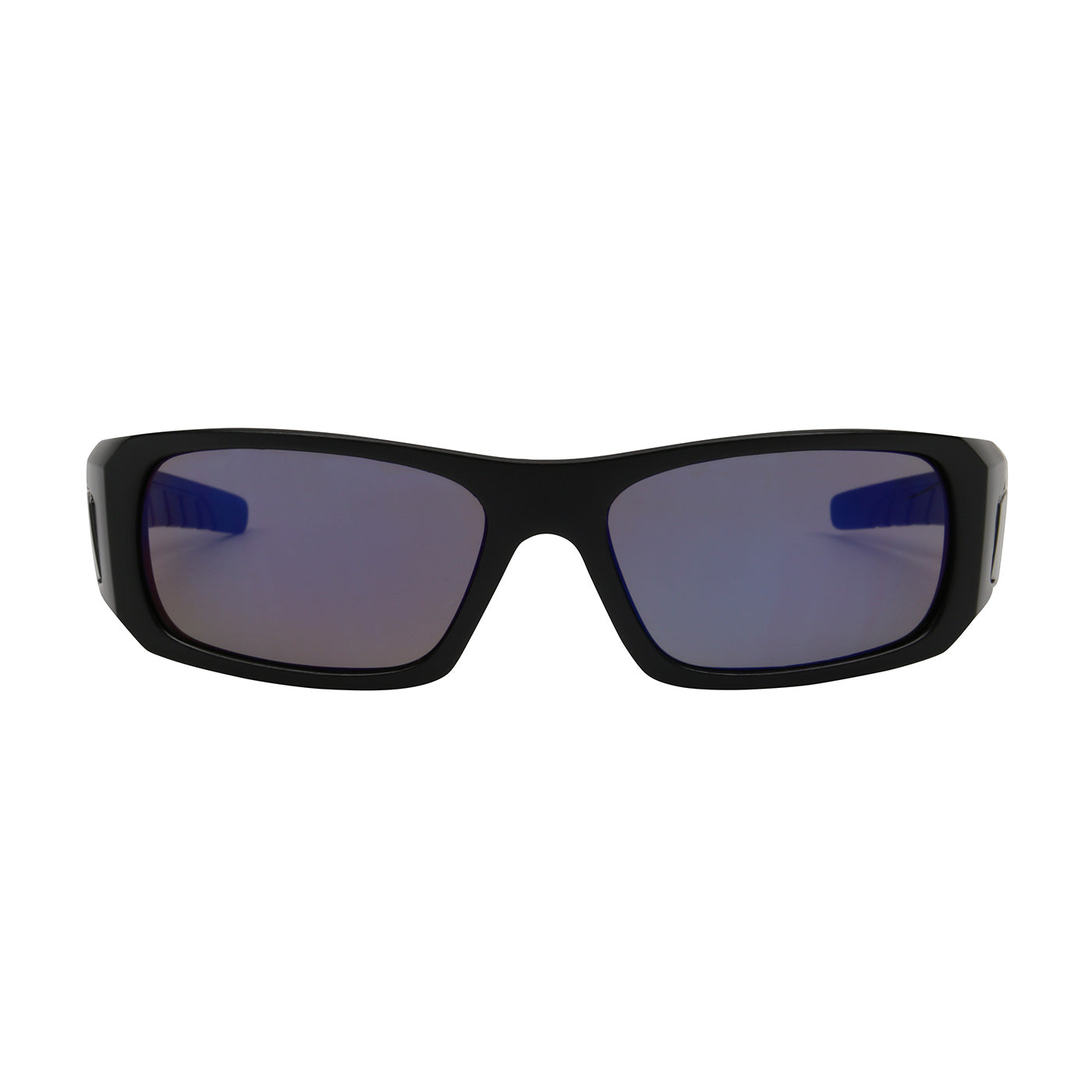 Squadron™: Full Frame Safety Glasses with Black Frame, Blue Mirror Plus Lens and Anti-Scratch / Anti-Reflective Coating