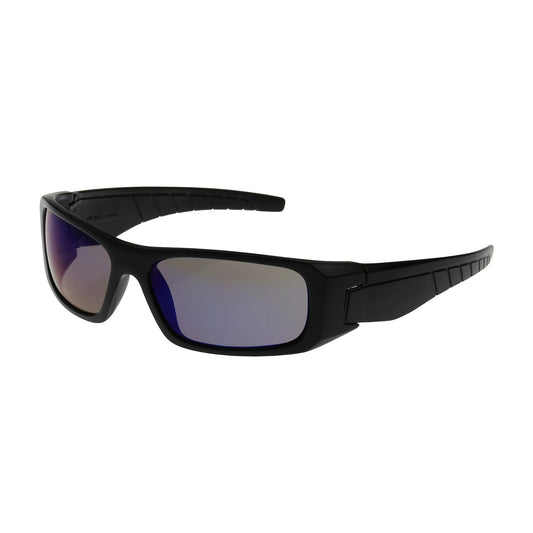 Squadron™: Full Frame Safety Glasses with Black Frame, Blue Mirror Plus Lens and Anti-Scratch / Anti-Reflective Coating
