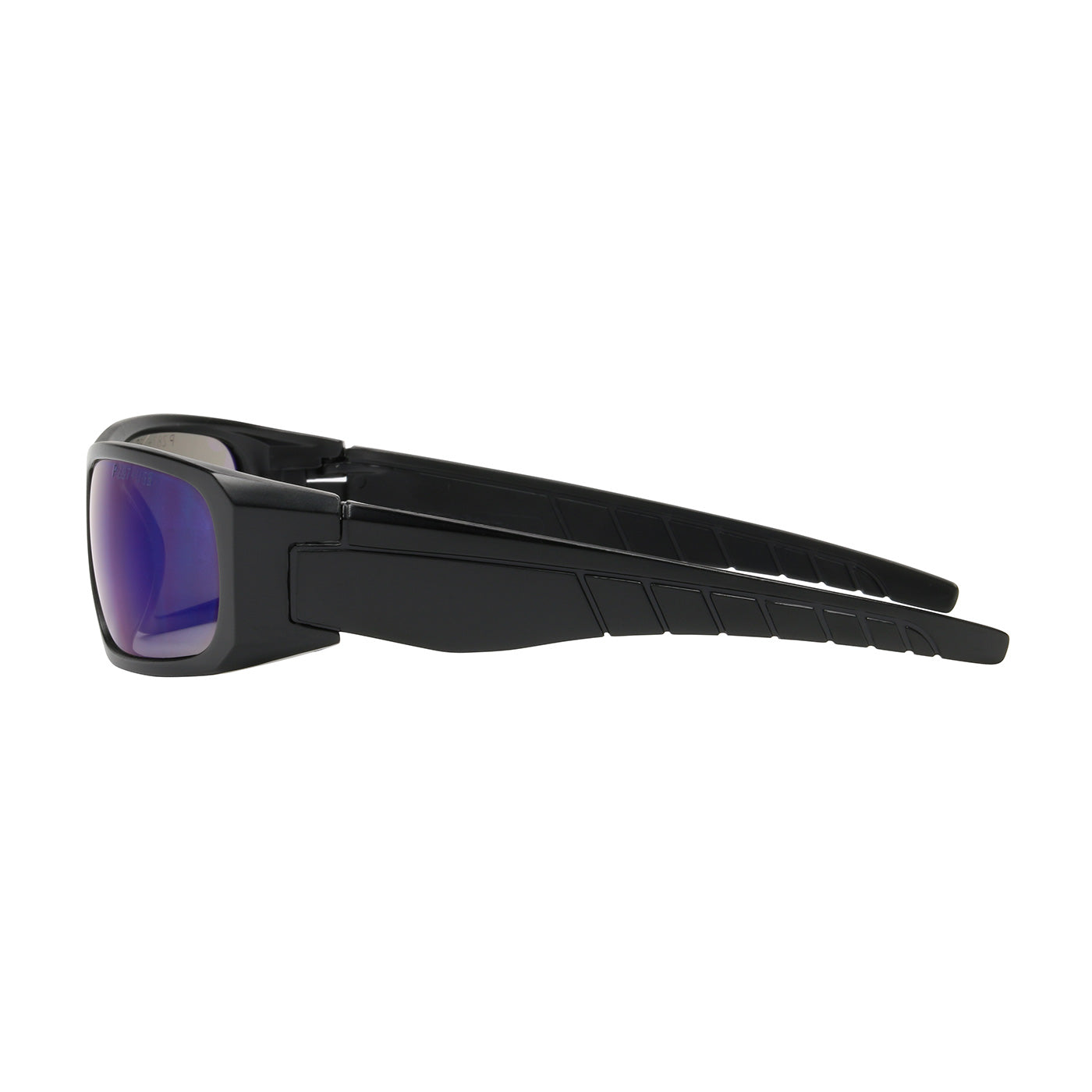 Squadron™: Full Frame Safety Glasses with Black Frame, Blue Mirror Plus Lens and Anti-Scratch / Anti-Reflective Coating