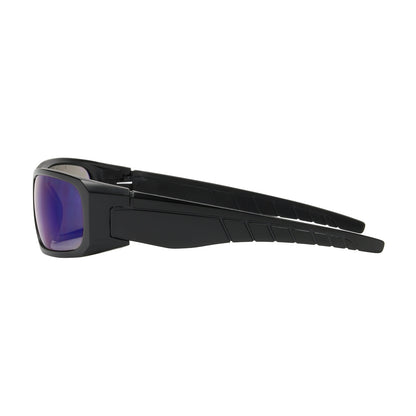 Squadron™: Full Frame Safety Glasses with Black Frame, Blue Mirror Plus Lens and Anti-Scratch / Anti-Reflective Coating