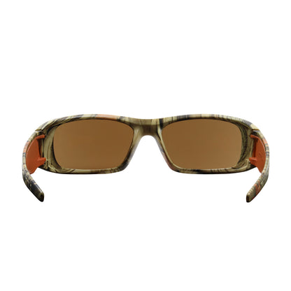Squadron™: Full Frame Safety Glasses with Camouflage Frame, Brown Lens and Anti-Scratch / Anti-Fog Coating