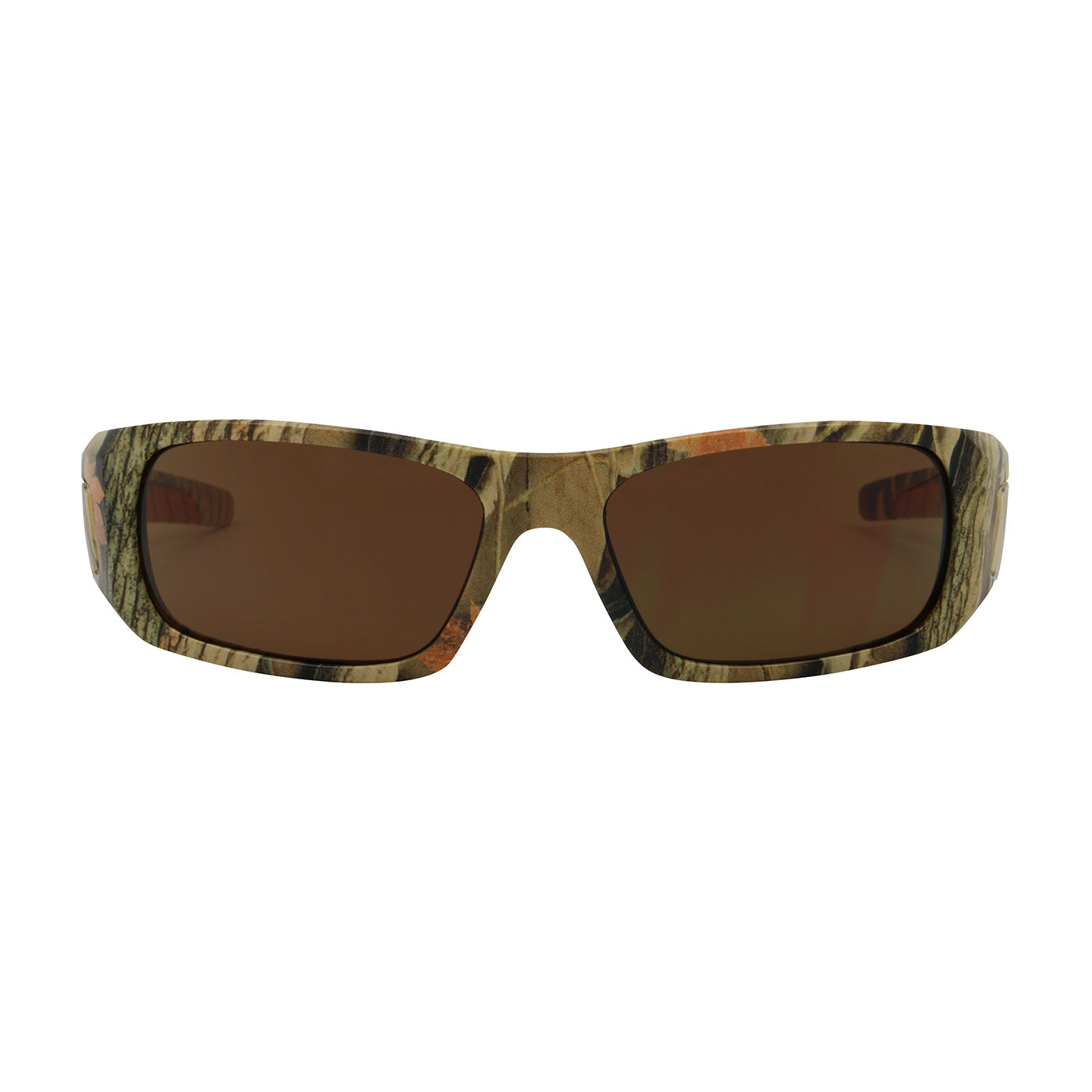 Squadron™: Full Frame Safety Glasses with Camouflage Frame, Brown Lens and Anti-Scratch / Anti-Fog Coating