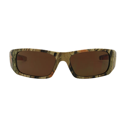 Squadron™: Full Frame Safety Glasses with Camouflage Frame, Brown Lens and Anti-Scratch / Anti-Fog Coating