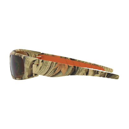 Squadron™: Full Frame Safety Glasses with Camouflage Frame, Brown Lens and Anti-Scratch / Anti-Fog Coating