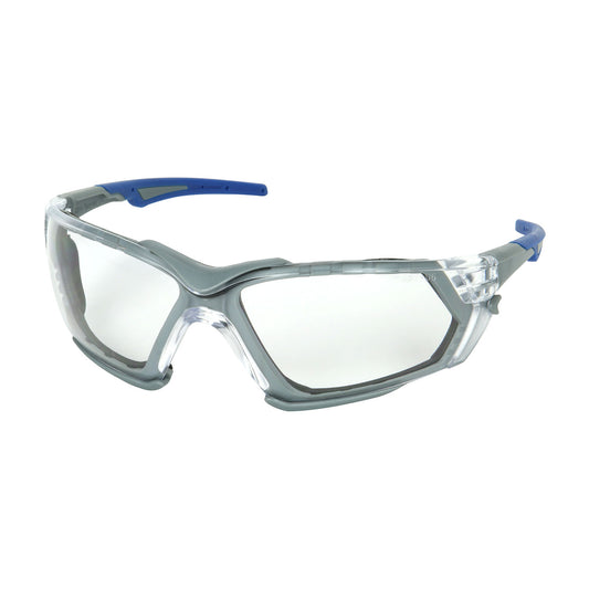 Fortify™: Rimless Safety Glasses with Gray Frame, Clear Lens, Foam Padding and Anti-Scratch / Anti-Fog Coating