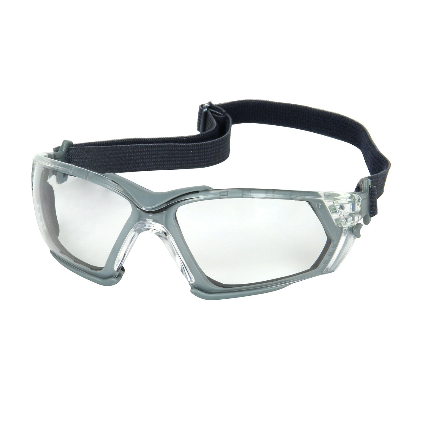 Fortify™: Rimless Safety Glasses with Gray Frame, Clear Lens, Foam Padding and Anti-Scratch / FogLess® 3Sixty™ Coating
