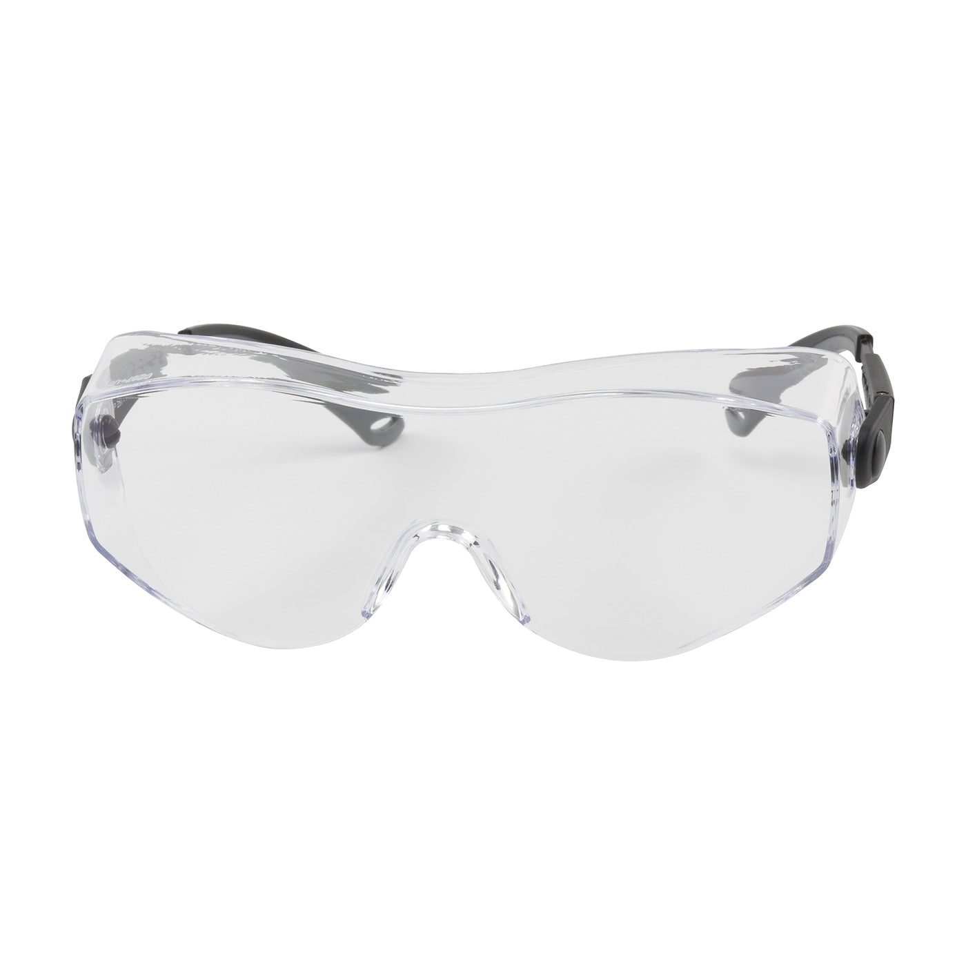 OverSite™ OTG Rimless Safety Glasses with Black / Gray Temple, Clear Lens and Anti-Scratch Coating