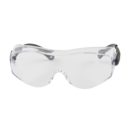 OverSite™ OTG Rimless Safety Glasses with Black / Gray Temple, Clear Lens and Anti-Scratch Coating