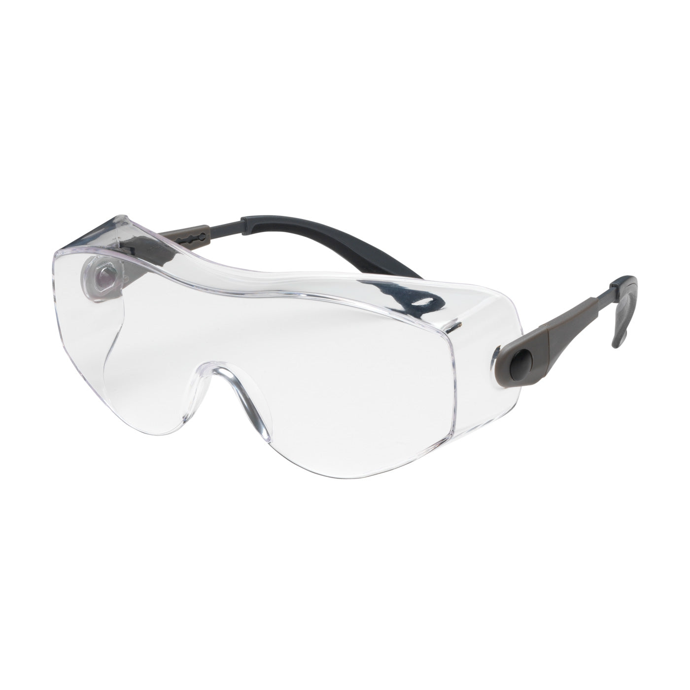 PIP 250-98-0000 OverSite OTG Rimless Safety Glasses with Black / Gray Temple, Clear Lens and Anti-Scratch Coating