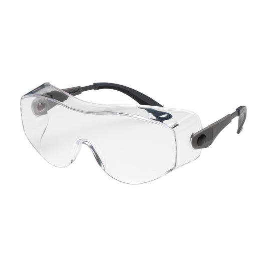 OverSite™ OTG Rimless Safety Glasses with Black / Gray Temple and Clear Lens