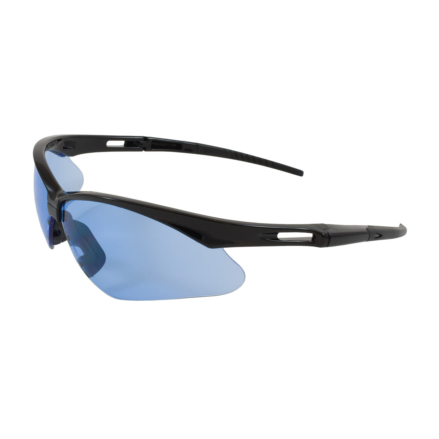 Anser™ Semi-Rimless Safety Glasses with Black Frame, Light Blue Lens and Anti-Scratch Coating