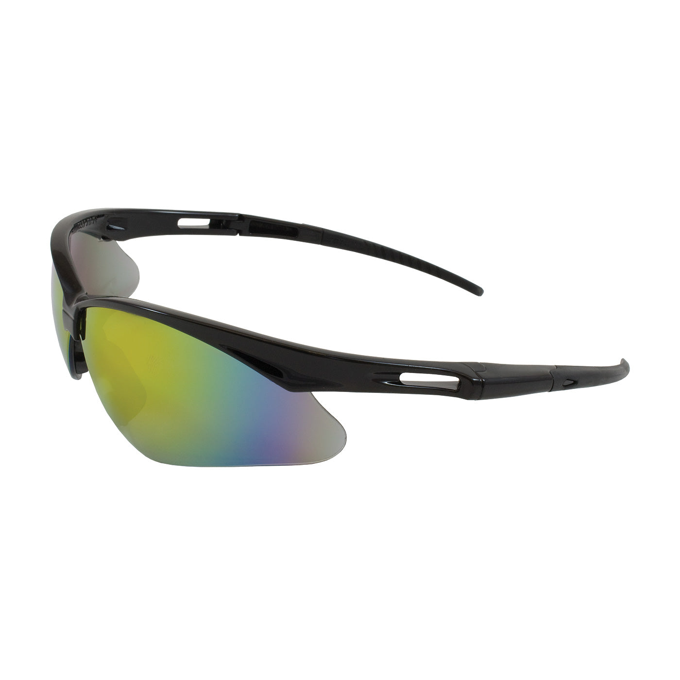 Anser™ Semi-Rimless Safety Glasses with Black Frame, Red Mirror Lens and Anti-Scratch Coating