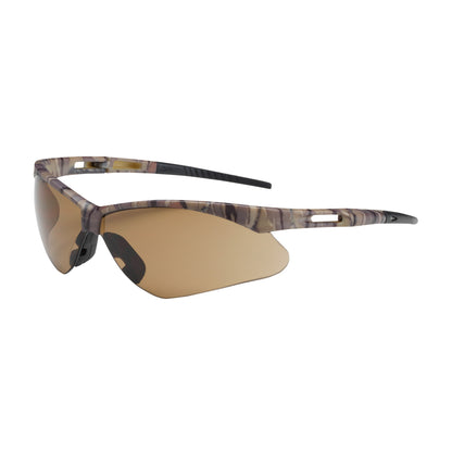 PIP 250-AN-10121 Anser Semi-Rimless Safety Glasses with Camouflage Frame, Brown Lens and Anti-Scratch Coating