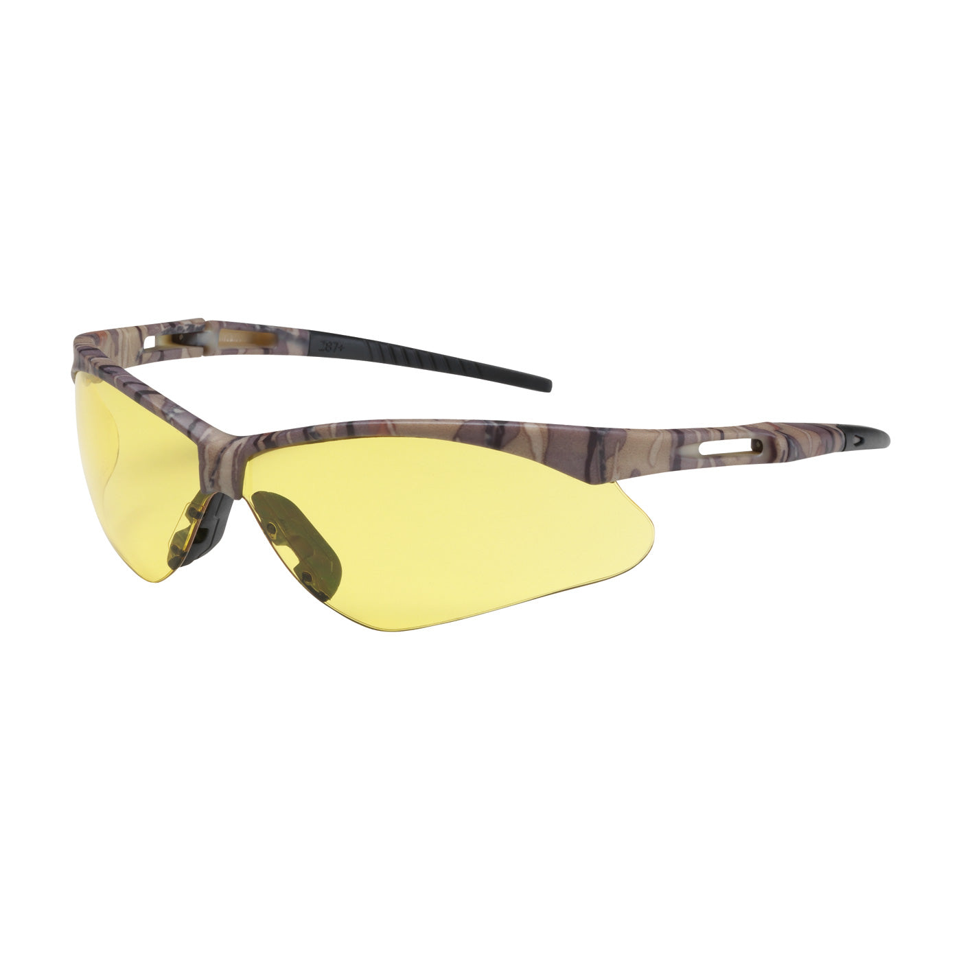Anser™: Semi-Rimless Safety Glasses with Camouflage Frame, Amber Lens and Anti-Scratch Coating