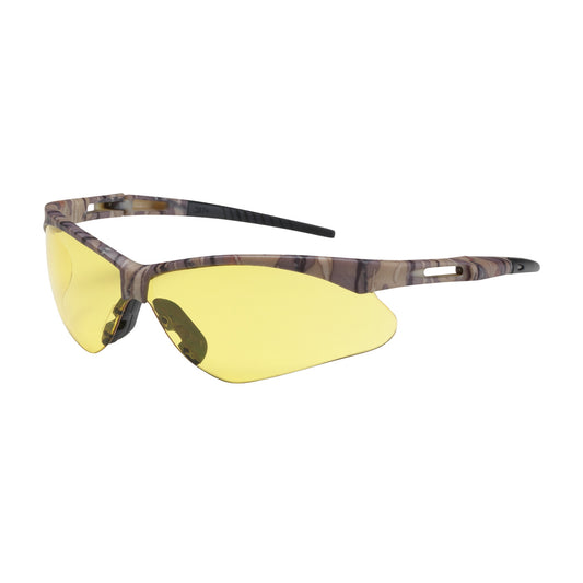Anser™: Semi-Rimless Safety Glasses with Camouflage Frame, Amber Lens and Anti-Scratch Coating