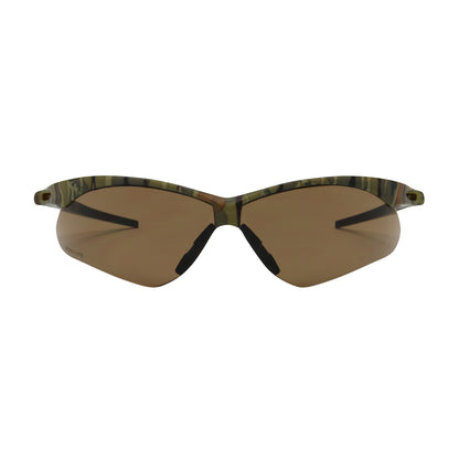 Anser™: Semi-Rimless Safety Glasses with Camouflage Frame, Brown Lens and Anti-Fog / Anti-Scratch Coating