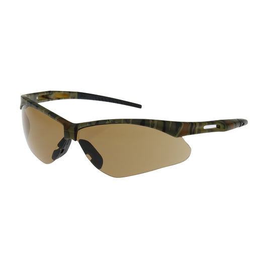 Anser™: Semi-Rimless Safety Glasses with Camouflage Frame, Brown Lens and Anti-Fog / Anti-Scratch Coating