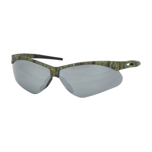 Anser™: Semi-Rimless Safety Glasses with Camouflage Frame, Silver Mirror Lens and Anti-Scratch Coating