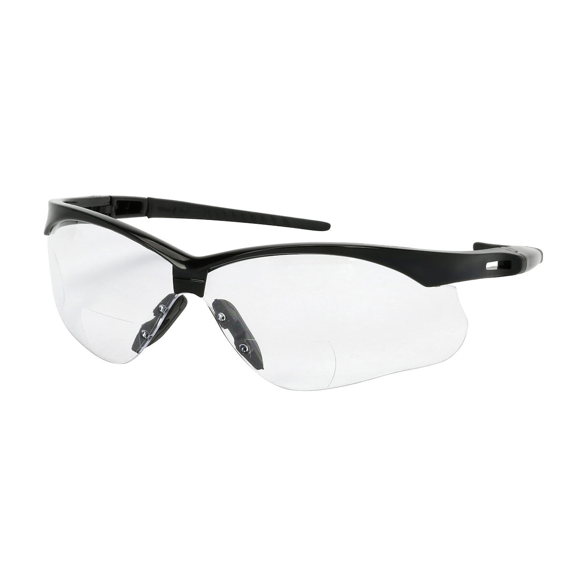 Anser™: Semi-Rimless Safety Readers with Black Frame, Clear Lens and Anti-Scratch / Fogless® 3Sixty™ Coating - +2.00 Diopter