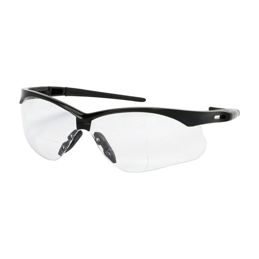Anser™: Semi-Rimless Safety Readers with Black Frame, Clear Lens and Anti-Scratch / Fogless® 3Sixty™ Coating - +2.00 Diopter