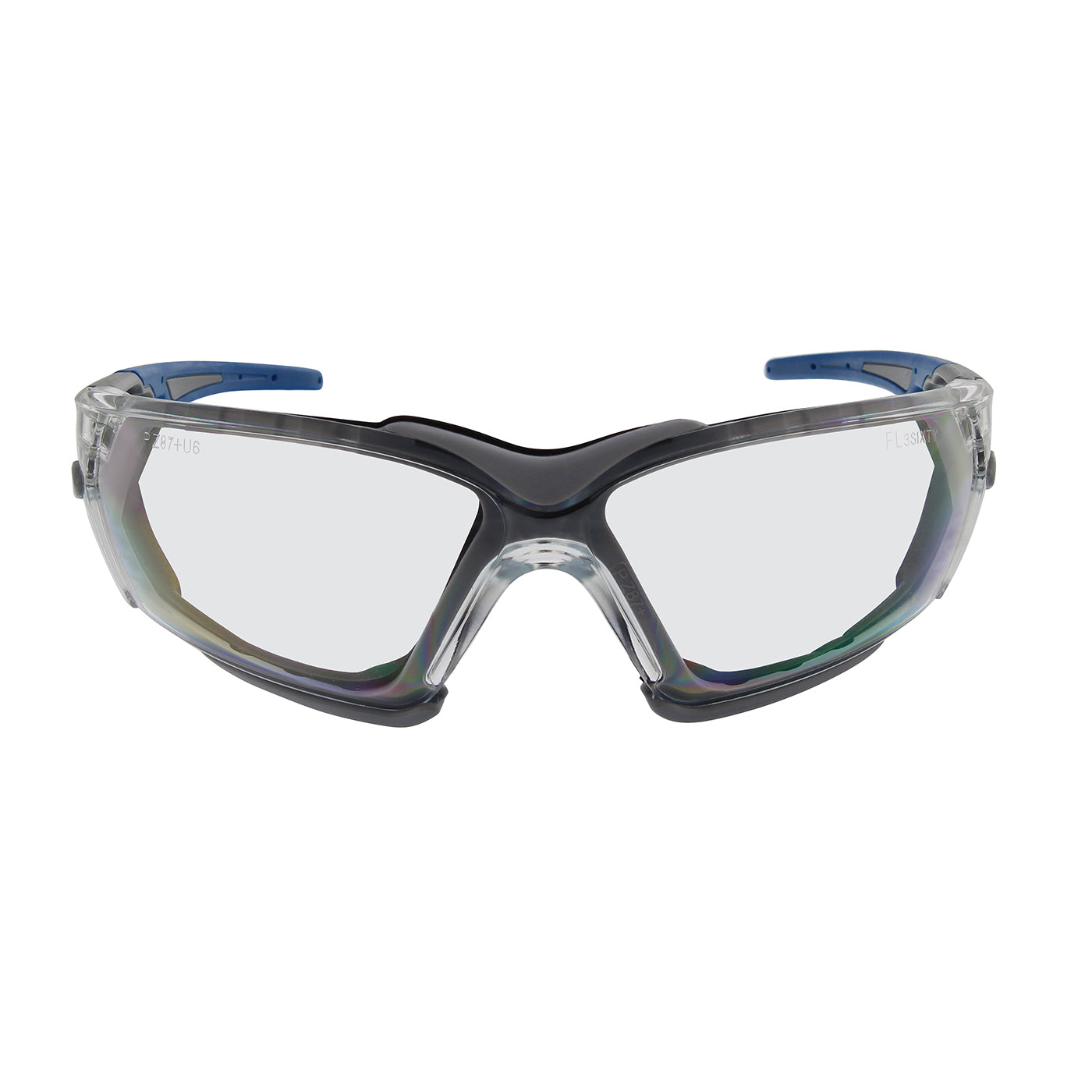 Fortify™: Rimless Safety Glasses with Gray Frame, Clear Lens, Foam Padding and Anti-Scratch / FogLess® 3Sixty™ Coating