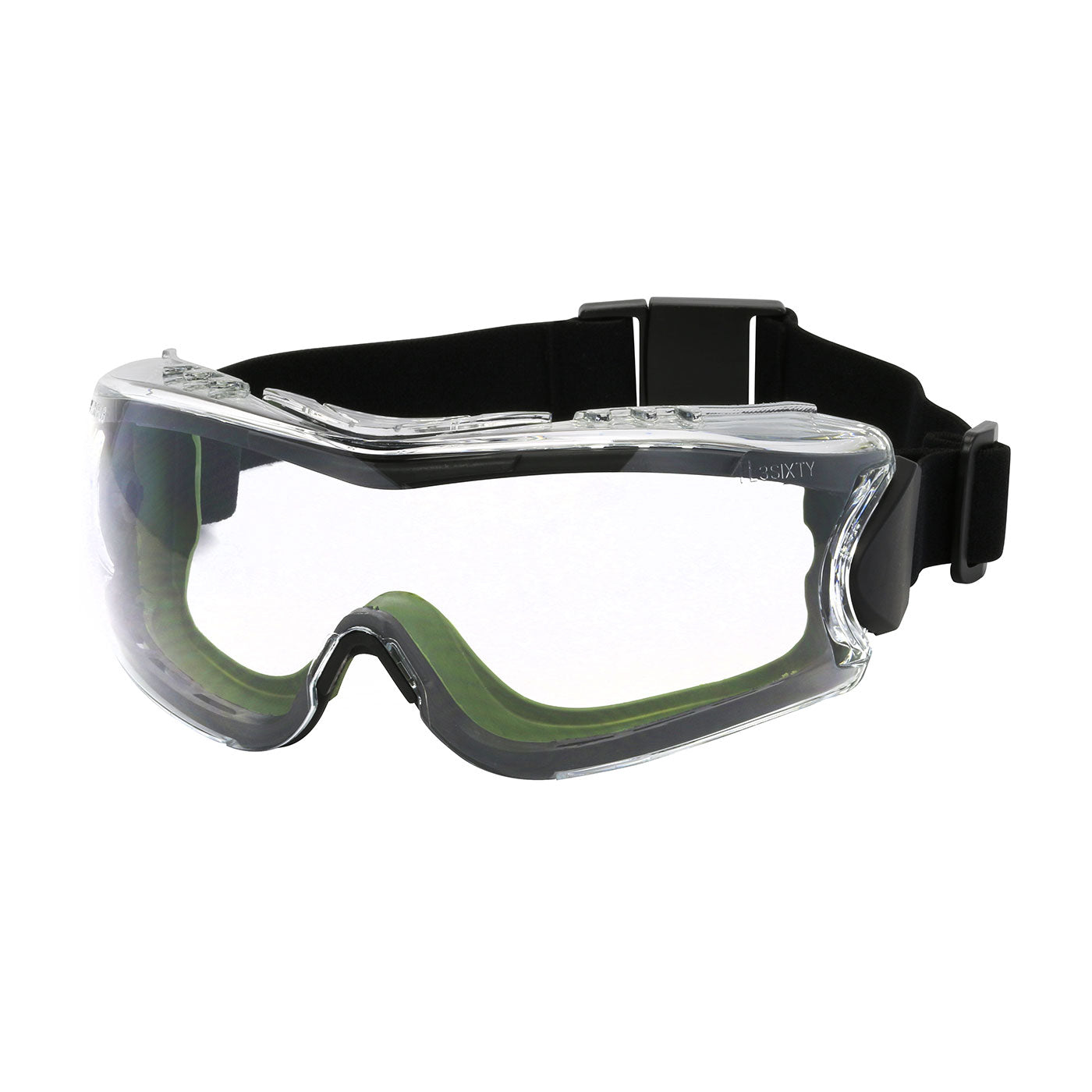 Bouton Optical 251-63-0520 – Indirect Vent Goggle with Green Body, Clear Lens and FogLess® 3Sixty™ Coating - Elastic Strap