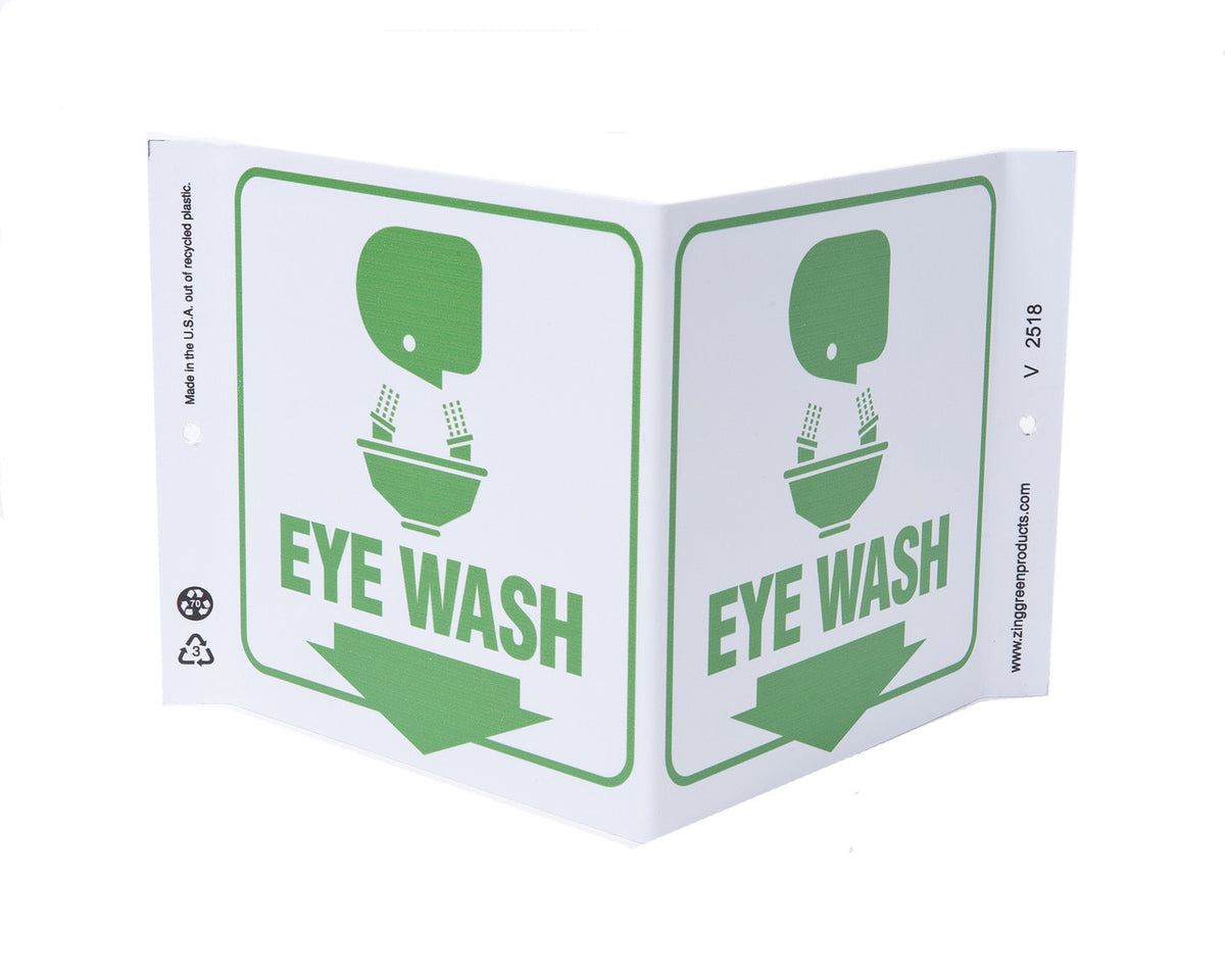 ZING Safety Sign, Eye Wash V - official Zing product image 1