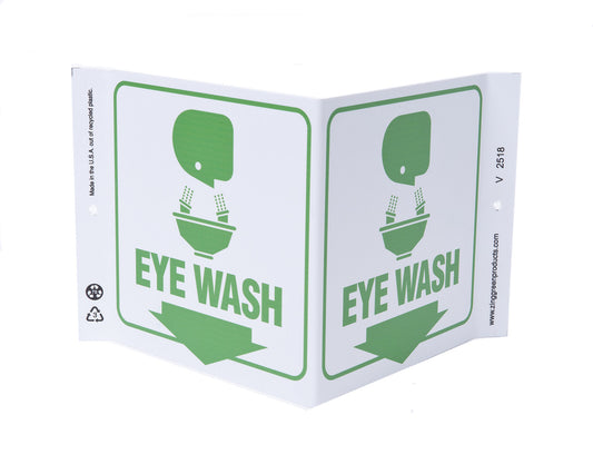 ZING Safety Sign, Eye Wash V - official Zing product image 1