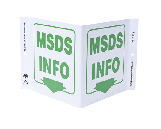 ZING Safety Sign, Msds Info V - official Zing product image 1