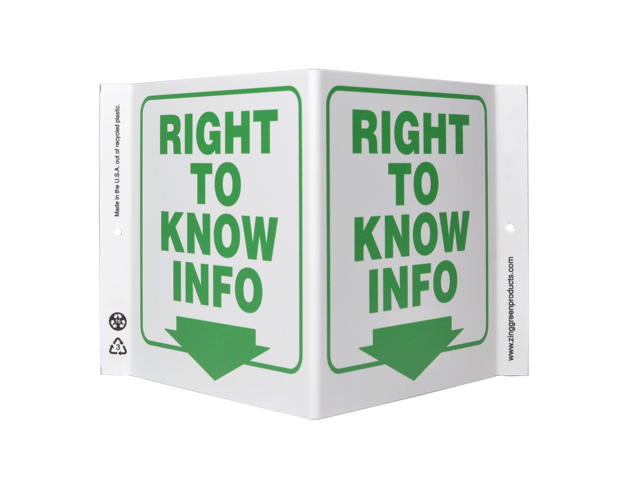 ZING Safety Sign, Right To Know Info V - official Zing product image 1