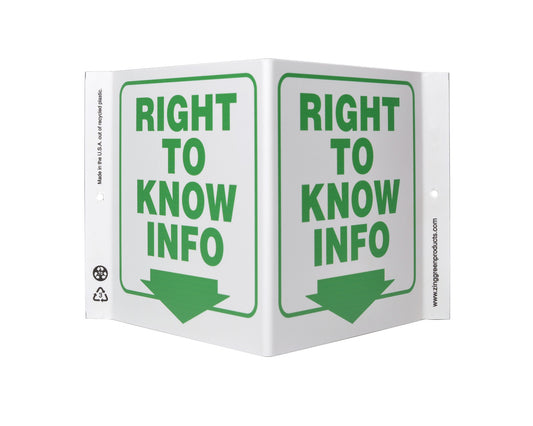 ZING Safety Sign, Right To Know Info V - official Zing product image 1
