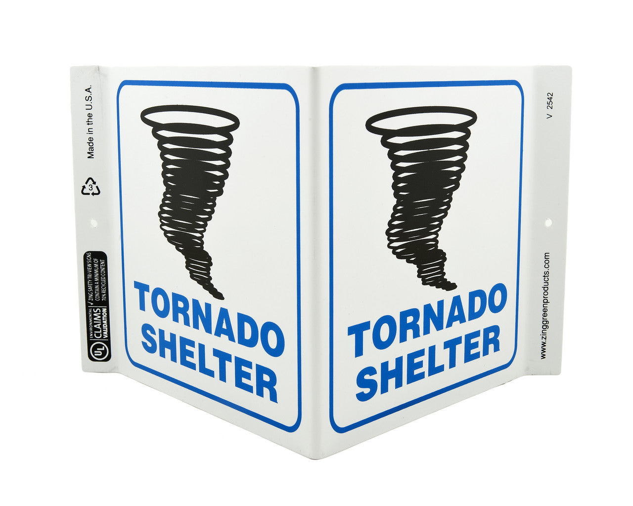 ZING Safety Sign, Tornado Shelter V - official Zing product image 1